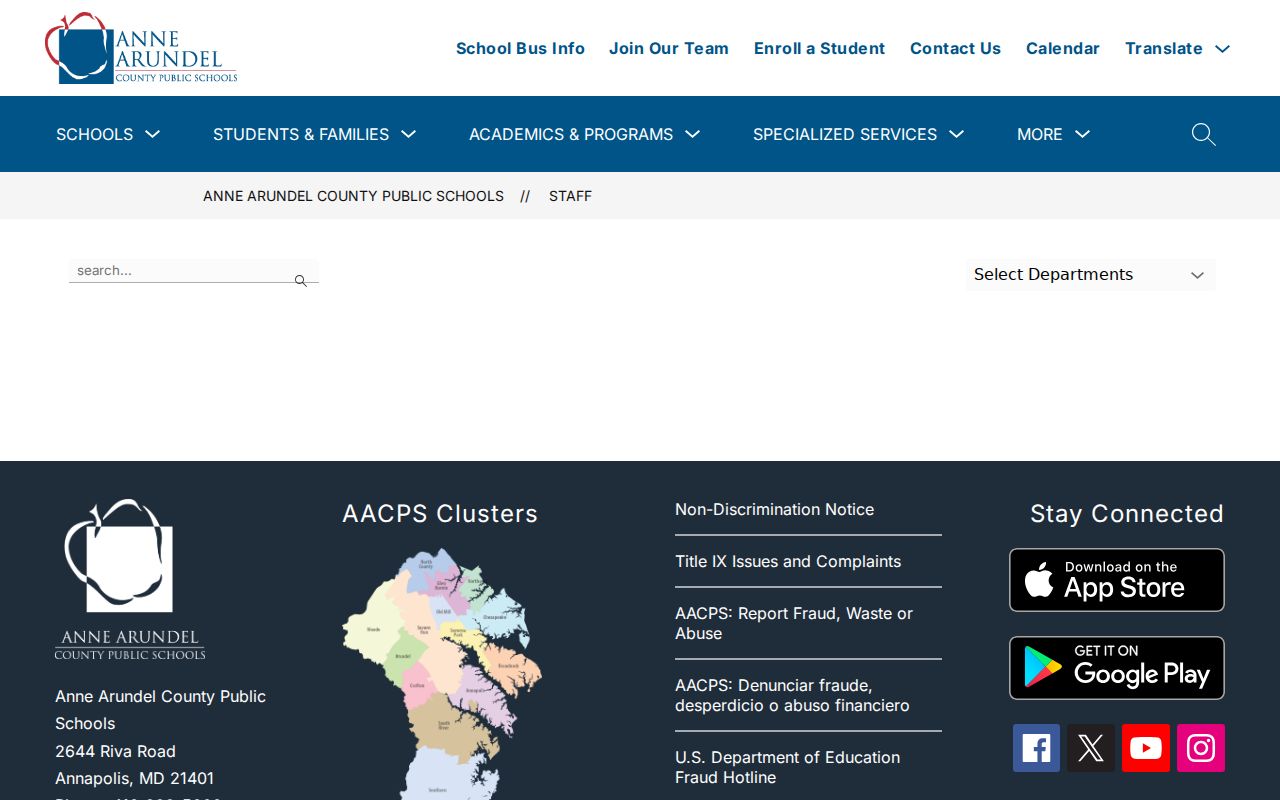 Pasadena people directories AACPS staff search