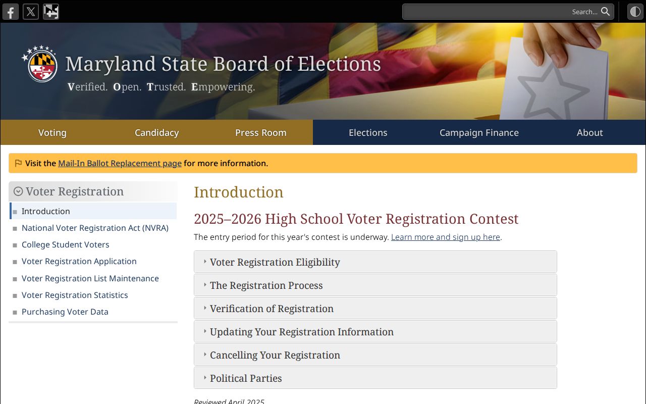 Pasadena voter registration records and Maryland voter file services